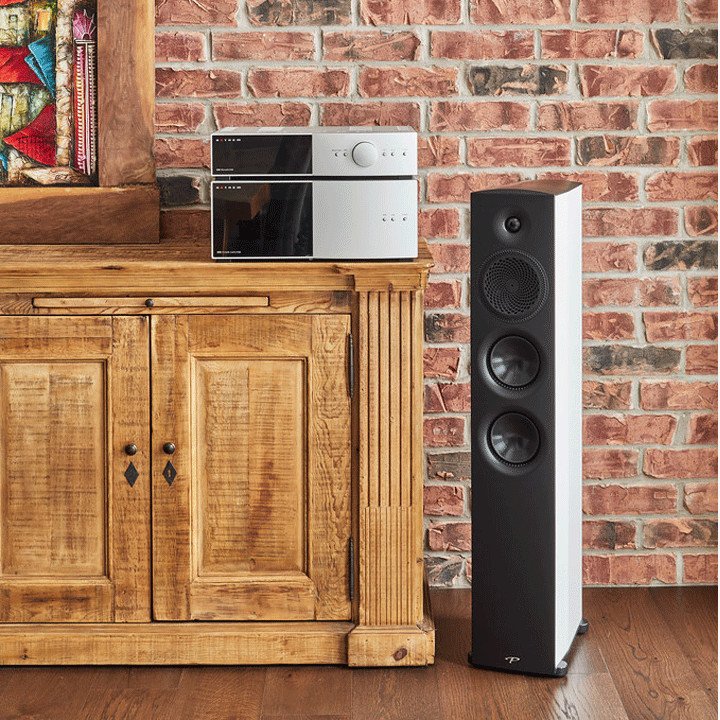 Anthem STR PreAmplifier with STR Amplifier & Tower Speaker Front