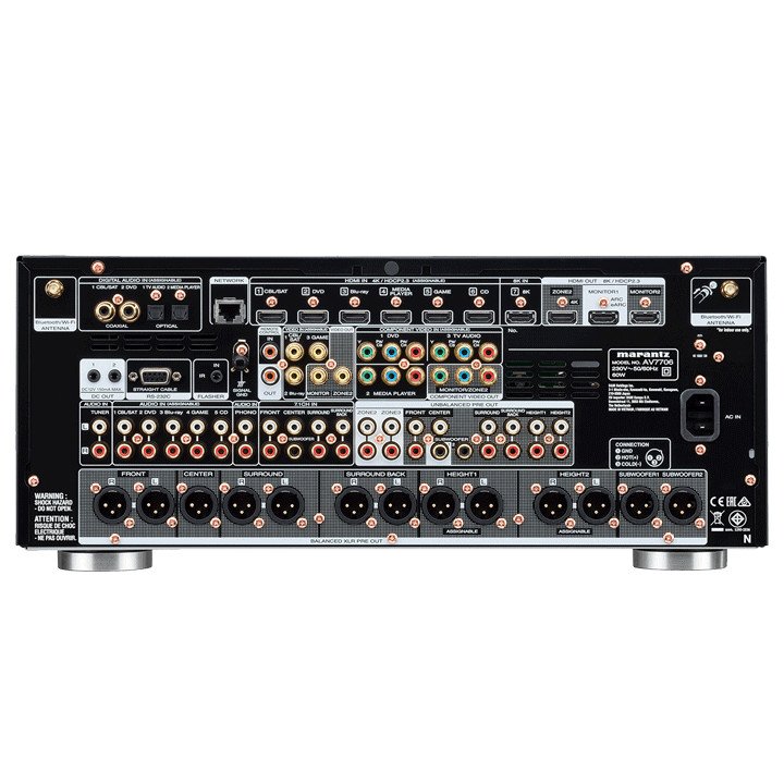 Marantz AV7706 Home Cinema Pre Amplifier Back Connections