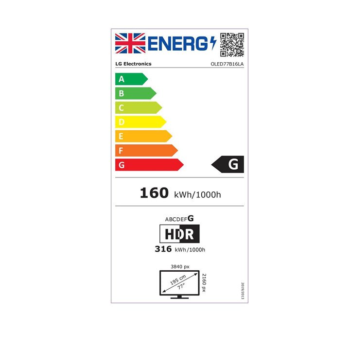 LG OLED77B16LA Power Consumption